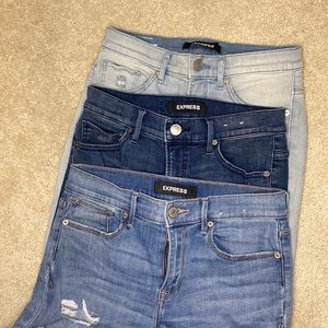 Express 3 pack ankle long size jeans